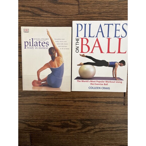Lot of 2 Pilates Exercise Soft Cover Books Work Out Fitness - Picture 1 of 4